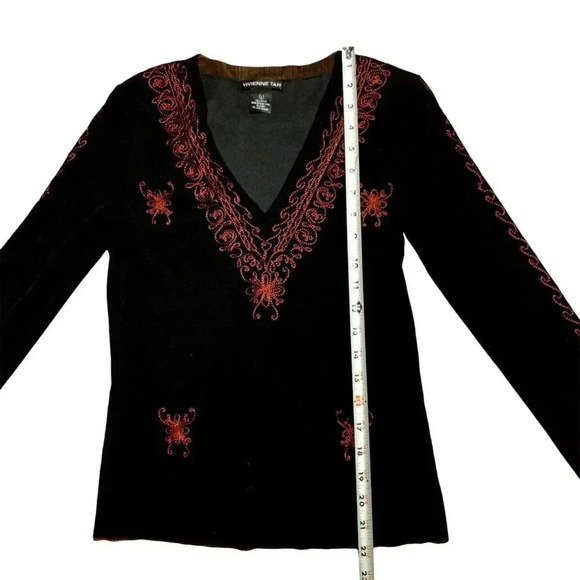 Rare Vintage 90s Vivienne Tam Embroidered Mesh Top- Size 1 - Picture 8 of 8